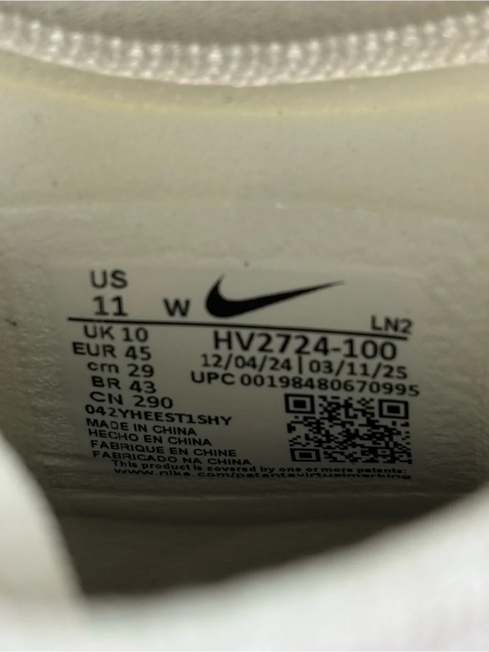 Nike men’s size